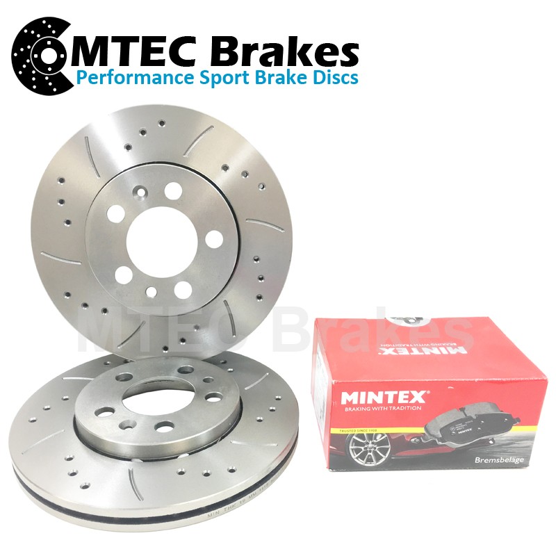BMW X5 48i Xdrive 50i 08-10 Front Brake Discs & Pads Perforated Grooved