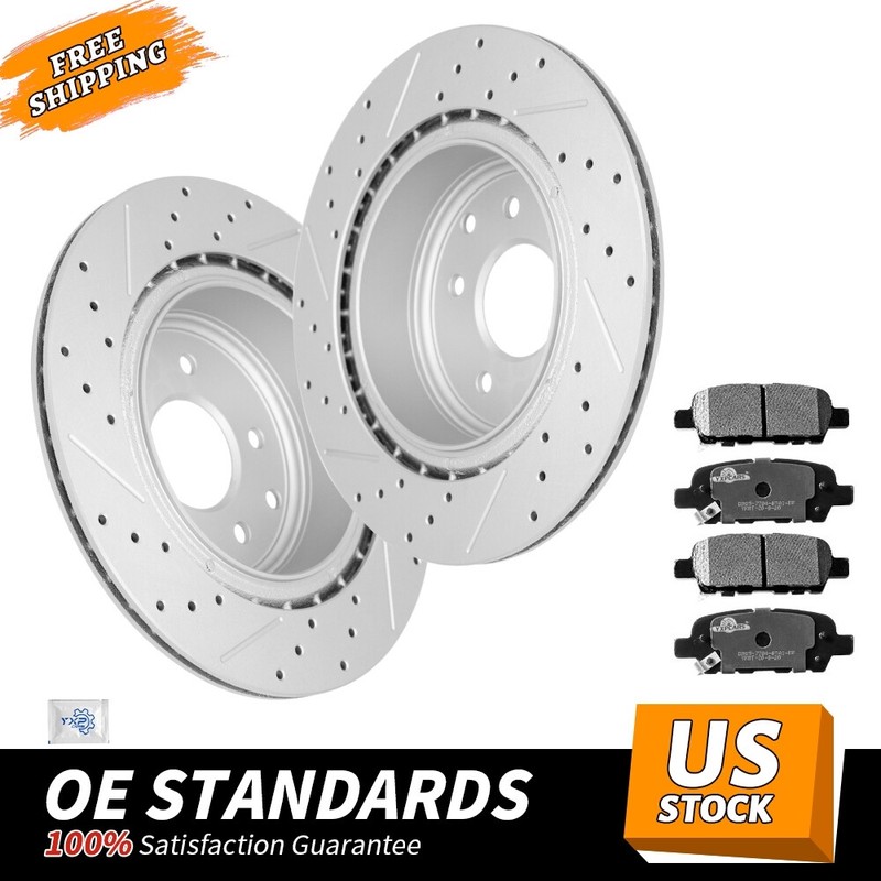 Rear Brake Rotors+Brake Pad For 2010-2017 Nissan Maxima