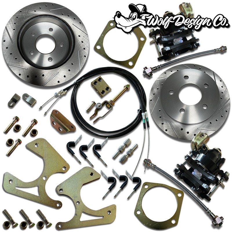 GM 10 & 12 Bolt Rear Disc Brake Conversion Kit Drilled & Slotted Rotors