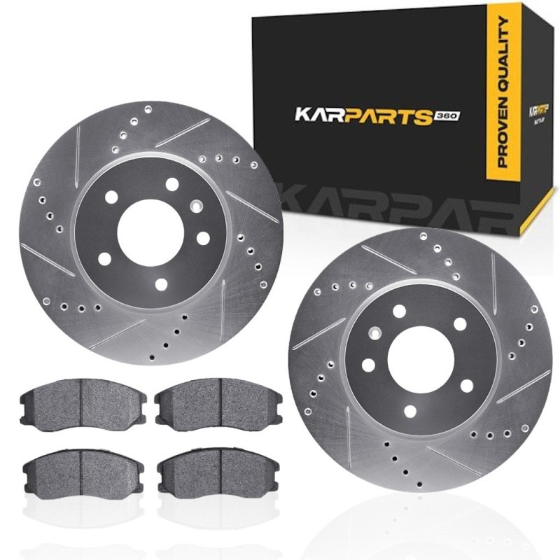 For Suzuki XL-7 2007-2009 Rotor Set | Cast Iron | Silver | Drilled and Slotted