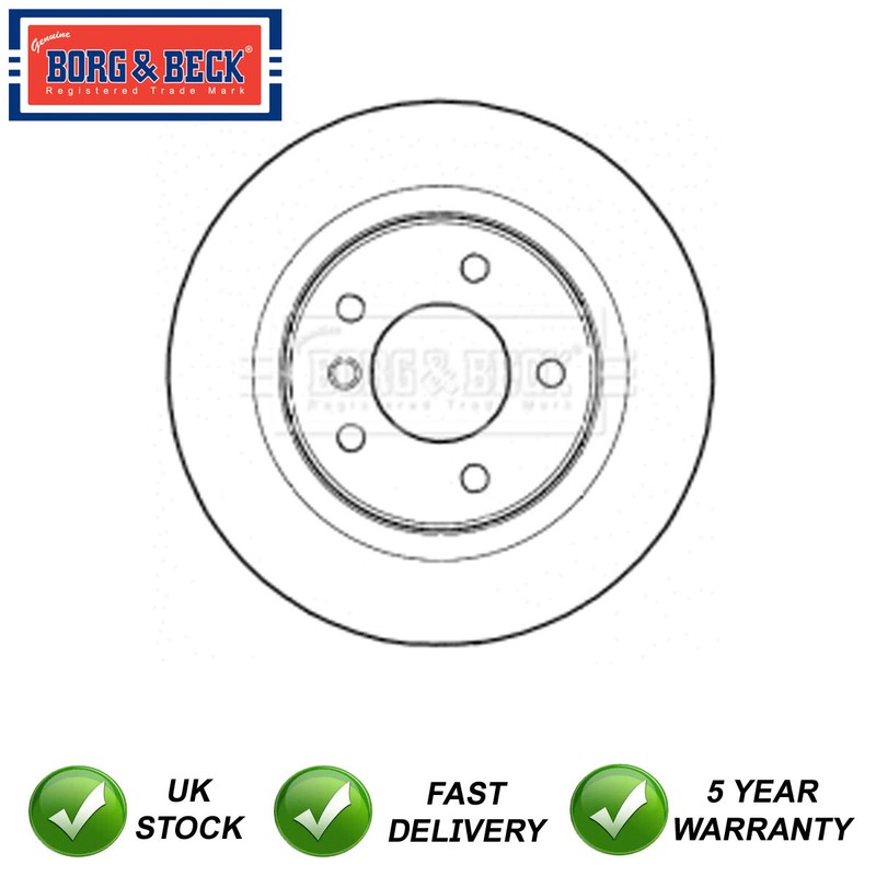 1x Brake Disc Rear Borg & Beck Fits BMW 3 Series 1 1.6 1.8 2.0 D 34214031275