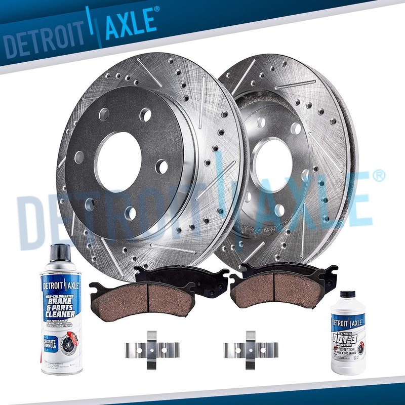365mm Rear Drilled Brake Rotors/ Ceramic Pads For 2004-2006 2007 Cadillac CTS/V
