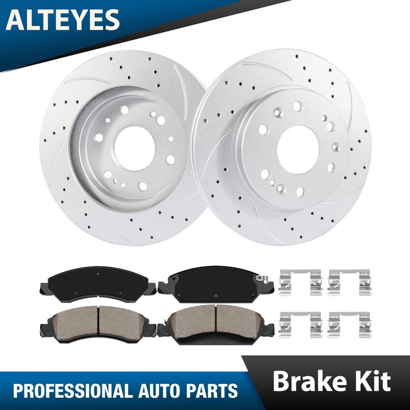Front Drilled Rotors Brake Pads for Chevy GMC Silverado Suburban Sierra 1500