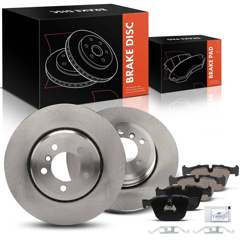6pcs Rear Disc Rotors & Ceramic Brake Pads for BMW 750i 750Li 06-08 760i 05-06