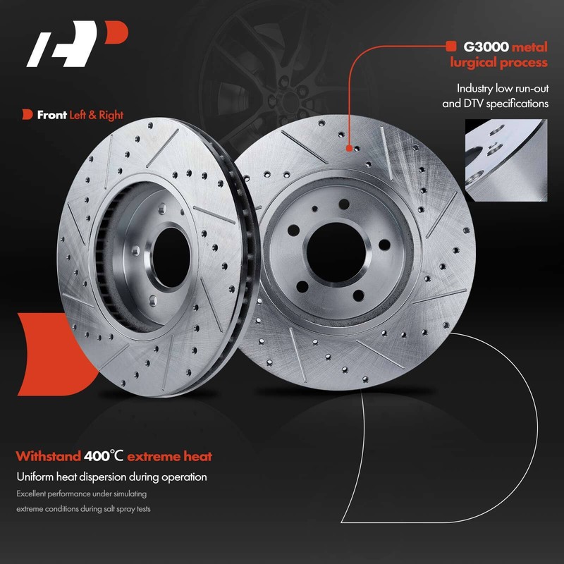 A-Premium Front Side Drilled Brake Rotors for Cadillac STS 2009-2011 w/ 5 Lug gallery
