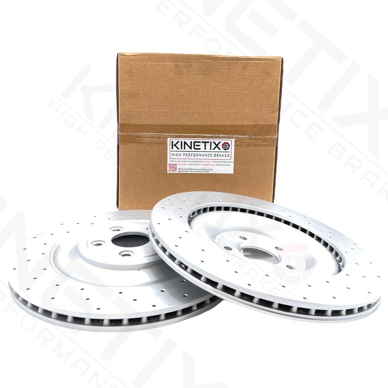 FOR JAGUAR F TYPE 400 V6 DRILLED PERFORMANCE REAR BRAKE DISCS PAIR 376mm X 26mm gallery