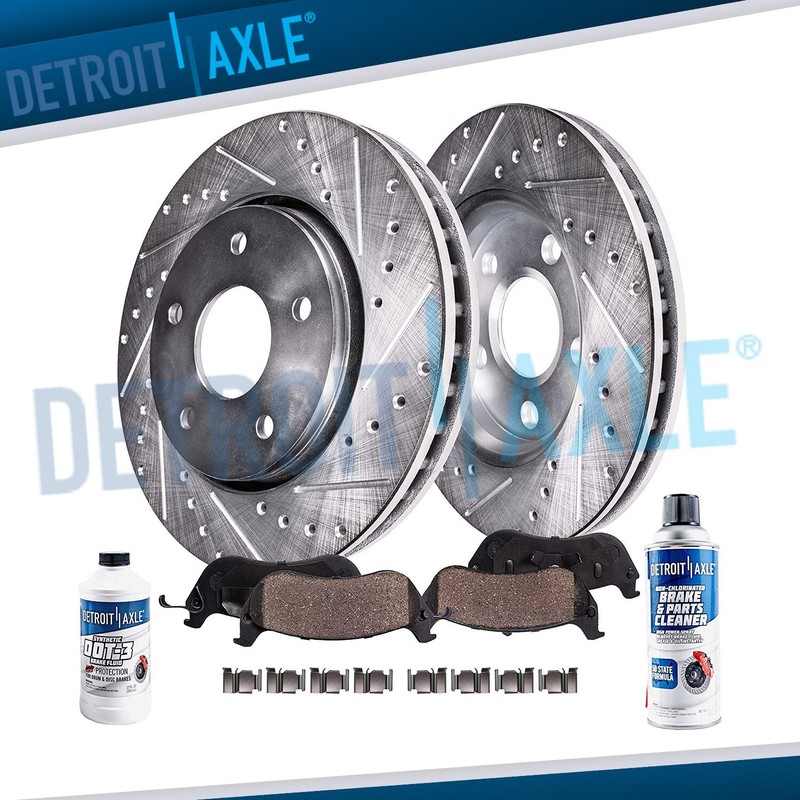 345mm REAR Drilled Rotors Brake Pads for 2008 - 2021 Toyota Tundra Sequoia LX570