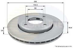 Coated Brake Disc Front Axle To Fit Mitsubishi Colt 04->12, Colt Czc 06->09, Sma
