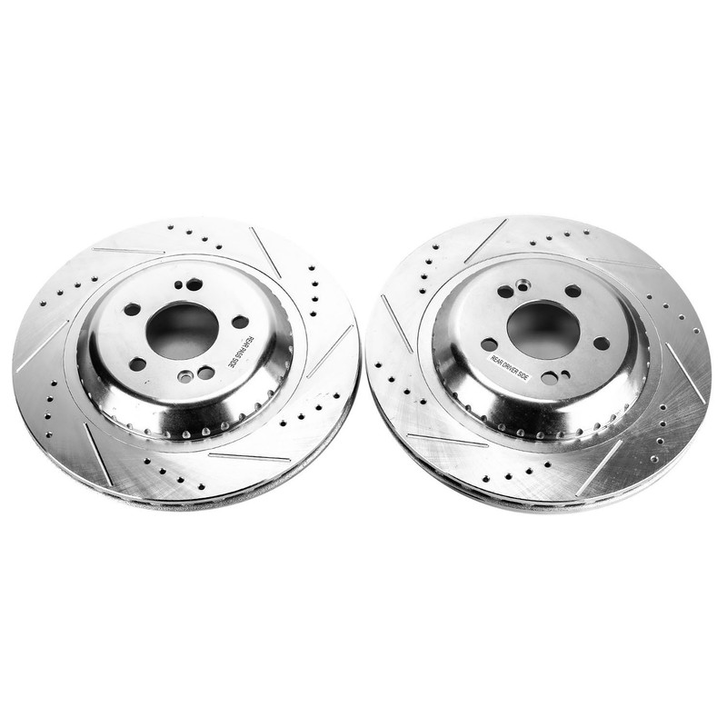 PowerStop Evolution Drilled Slotted Rotors Pair Rear For Mercedes-Benz S550