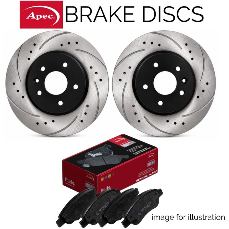 APEC FRONT DRILLED BRAKE DISCS BRAKE PADS FOR BMW 218d 218i F22 F23 2011+