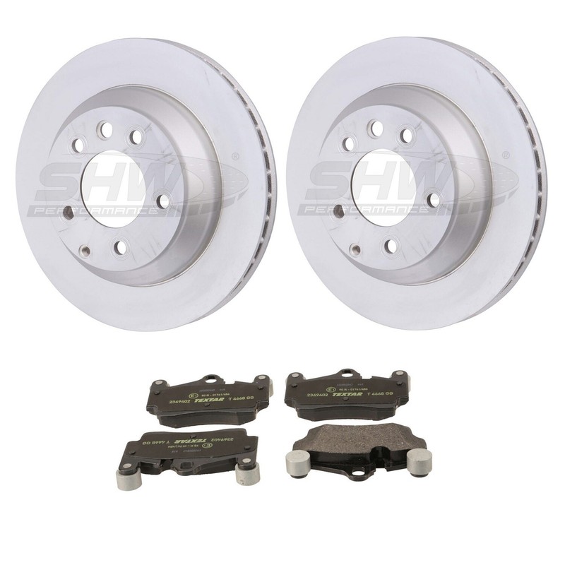 SHW Performance OEM Rear Rotors and Textar Pads Brake Kit for Q7 Cayenne Touareg
