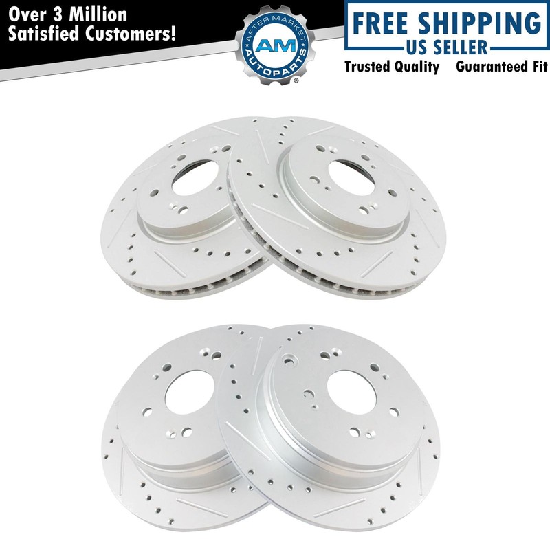Front and Rear Brake Rotors Set For 2007-2012 Acura RDX 2007-2016 Honda CR-V