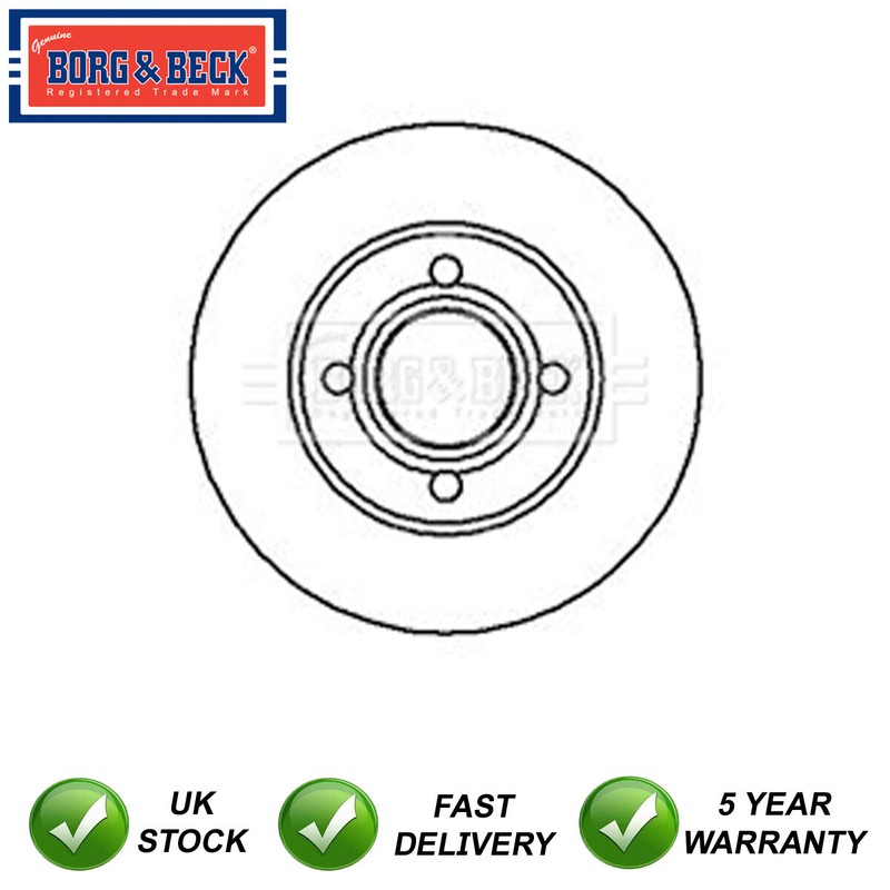 1x Brake Disc Front Borg & Beck Fits Audi 80 1991-1992 1.9 TD TDi 895615301