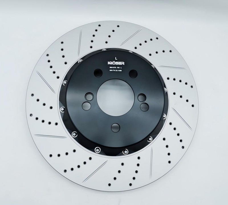 Fixed Drilled & slotted Rear Brake Rotor For BMW M4 F87 M2 F80 M3 F82 F83 370mm gallery