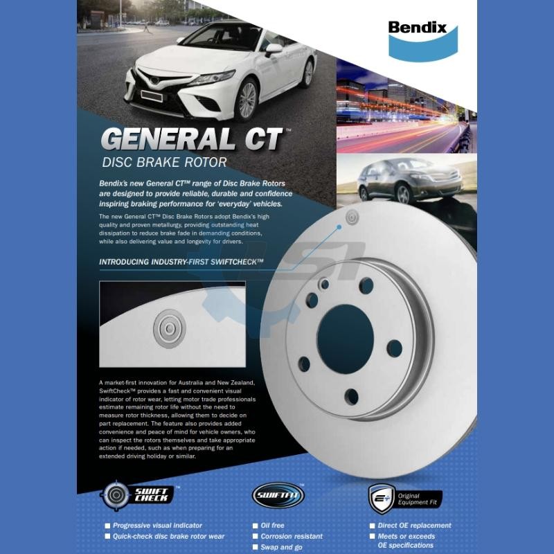 Bendix Front Brake Disc Rotors for Nissan X-TRAIL T31 T32 2.5 2007-2022 296mm gallery