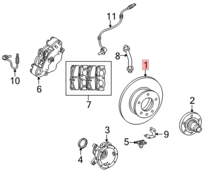 Mercedes-Benz Front Brake Disc Rotor - 463-421-03-12 - For G500, G550 & G55 AMG gallery