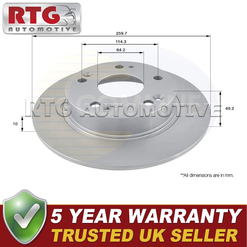 Rear Brake Disc Fits Honda Accord 2002-2008 2.0 2.2 TDi 2.4 3.0 #1