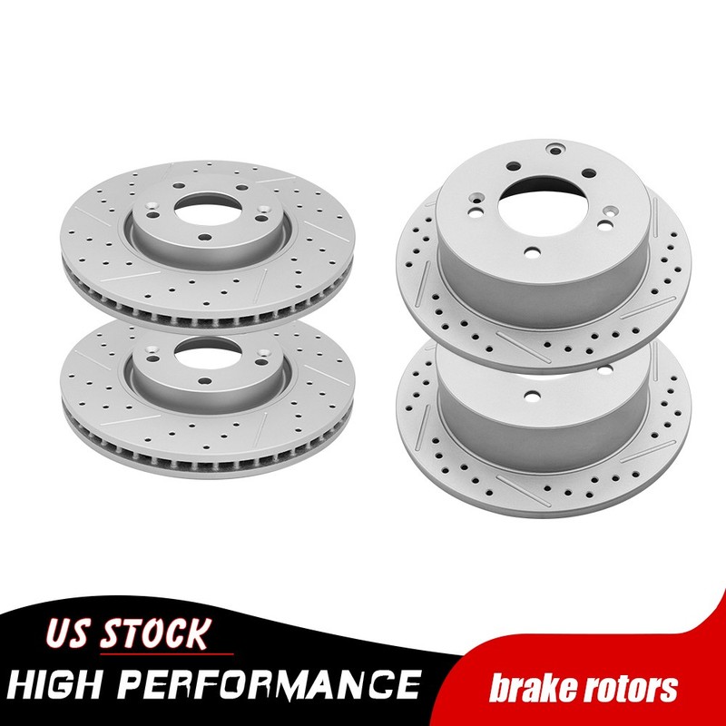 Front Rear Drilled Disc Brake Rotors Set for 2010-2013 Kia Forte Koup 2.4L