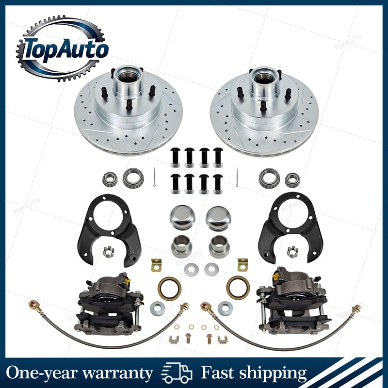 Deluxe Disc Brake Kit, 5 on 4-1/2, Metric Caliper, Fits Ford 1937 – 1948 Spindle
