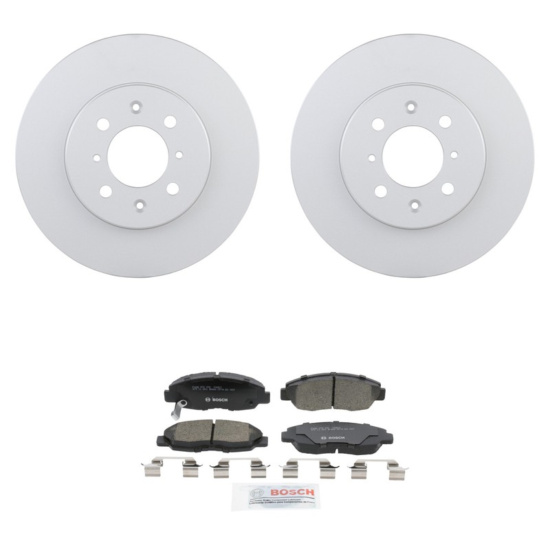 Bosch Front 261mm Rotors Quietcast Ceramic Disc Brake Pad Kit For EL Civic GAS