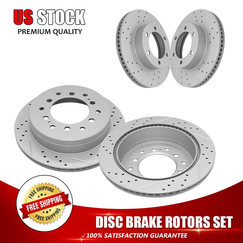 319mm+312mm Front +Rear Drilled Brake Rotors Set for Toyota Sequoia 2001-2007