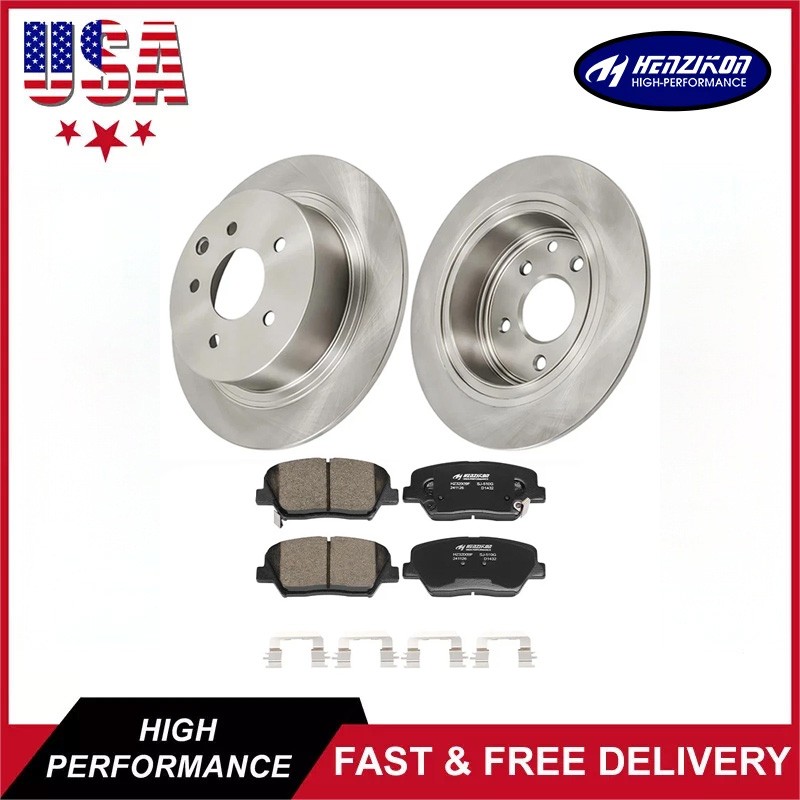 Front Disc Brake Rotors & Ceramic Brake Pads for Hyundai Santa Fe Kia Sorento .