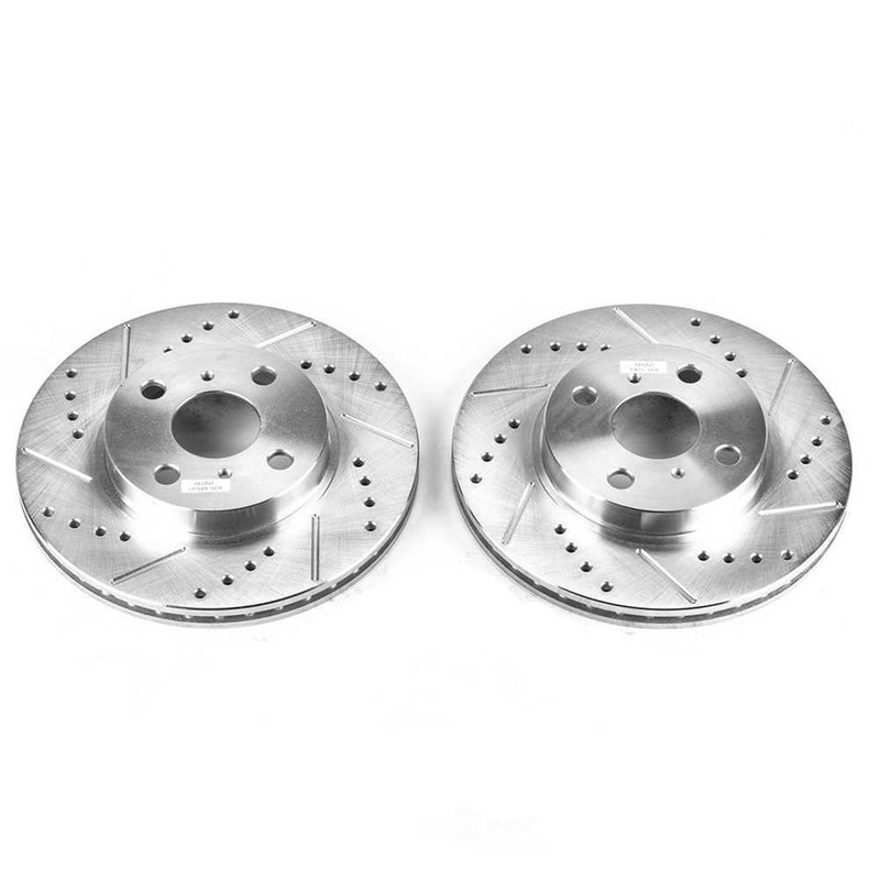 Disc Brake Rotor Set-Front Drilled, Slotted and Zinc Plated Brake Rotor Pair