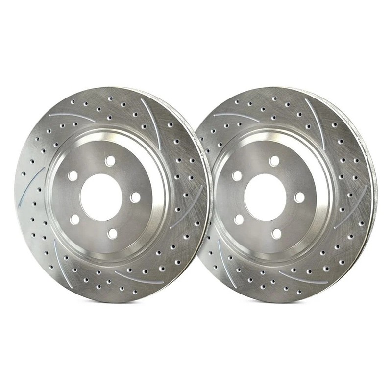 For Toyota MR2 Spyder 00-05 Double Drilled & Slotted 1-Piece Rear Brake Rotors