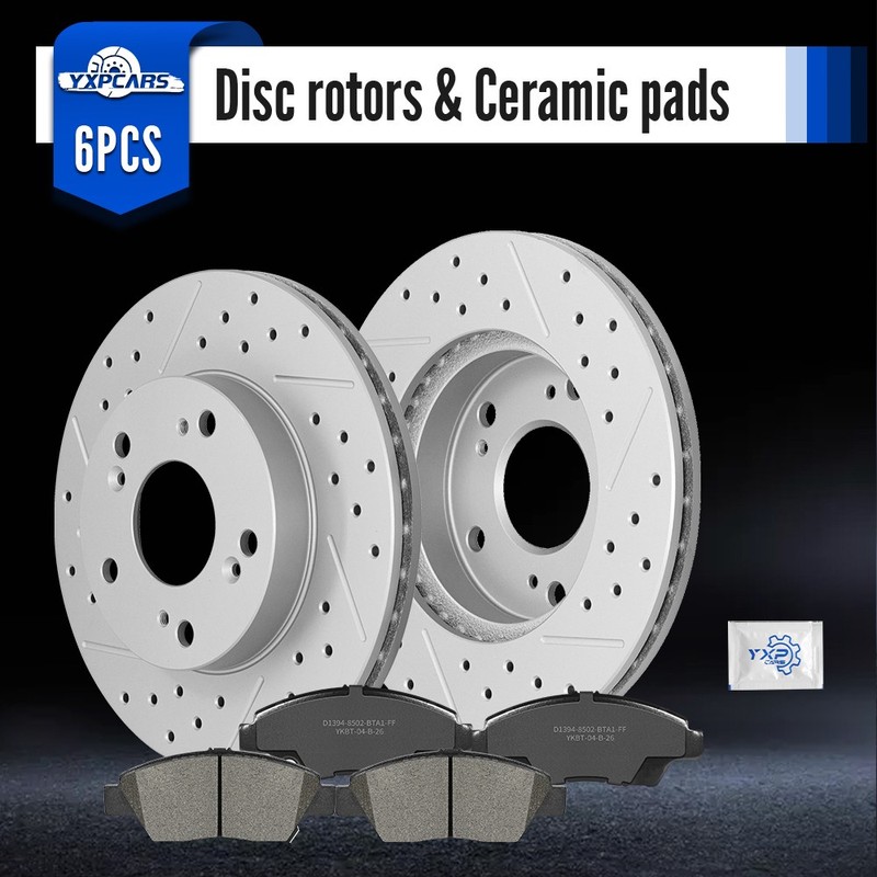 Front Brake Rotors And Ceramic Brake Pads for 2011 2012 2013- 2015 Honda CR-Z