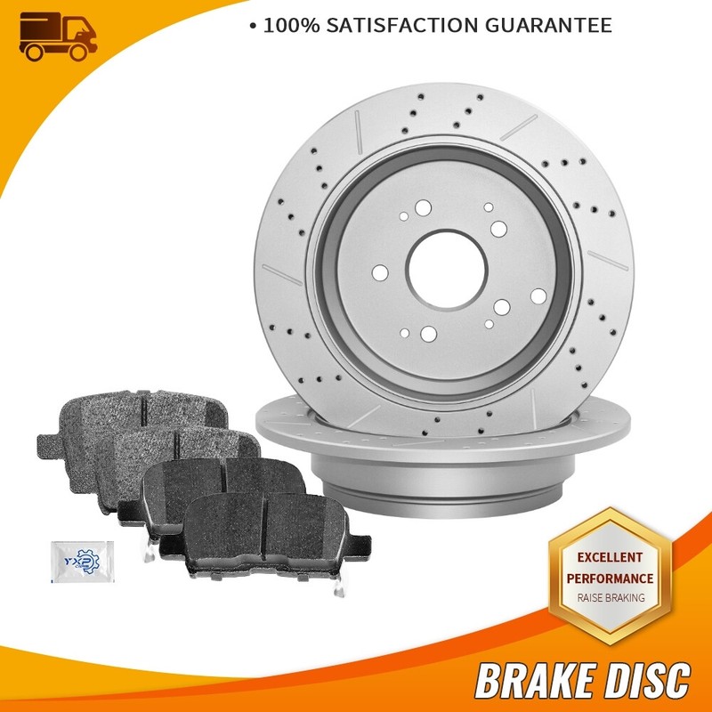 Rear Drilled Disc Brake Rotors Ceramic Pads For 2002 2003 2004 Honda Odyssey