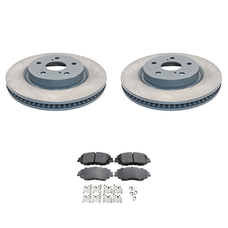 DuraGo Front Rotors Akebono ProACT Ceramic Disc Brake Pads Kit For ES300h ES350
