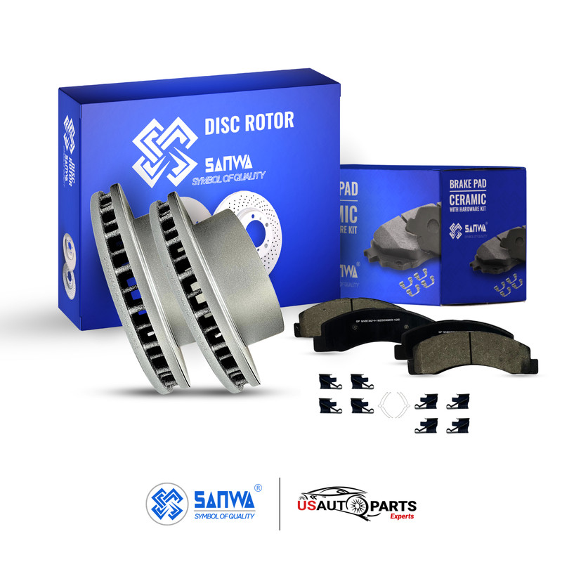 FRONT BRAKE ROTOR VENTED GEOMET COATED &CERAMIC PAD KIT 331 mm FOR FORD 99-05