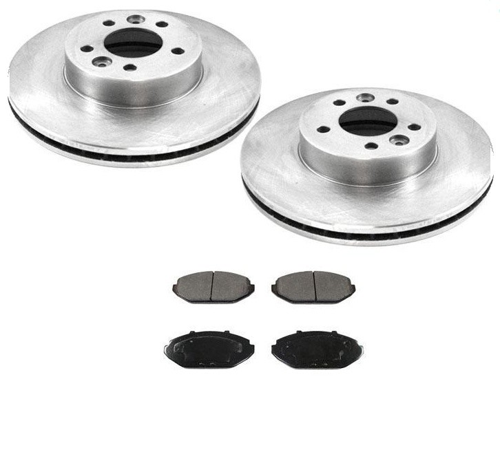 Fits For 98-02 Town Car (2) Front Disc Brake Rotor With Ceramic Front Pads