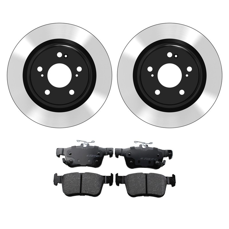Wagner Rear Solid Rotors & Akebono ProACT Ceramic Disc Brake Pads Kit For Civic