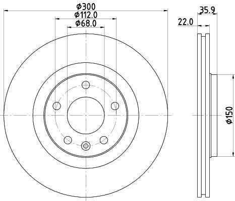 2X Mintex MDC1991 Rear Brake Discs 300mm Vented Fits Audi A4