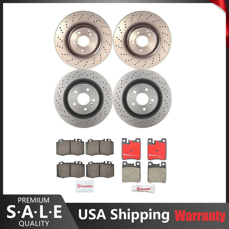 Brembo Front Rear Brake Kit Drilled Disc Rotors Ceramic Pads Sensor For MB R171