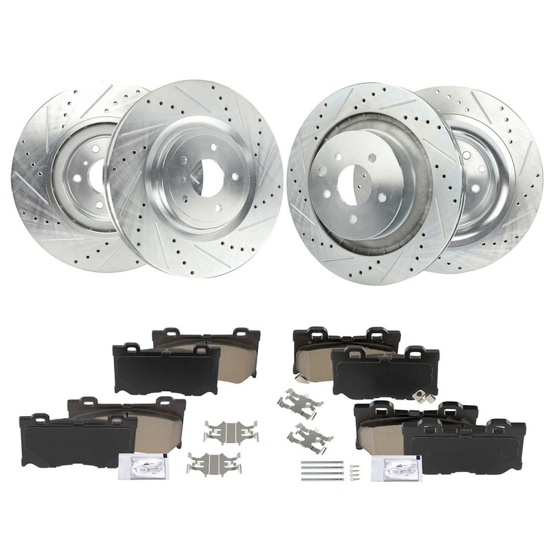 Brake Disc and Pad Kits 4-Wheel Set Front & Rear Coupe Sedan for Nissan 370Z Q60