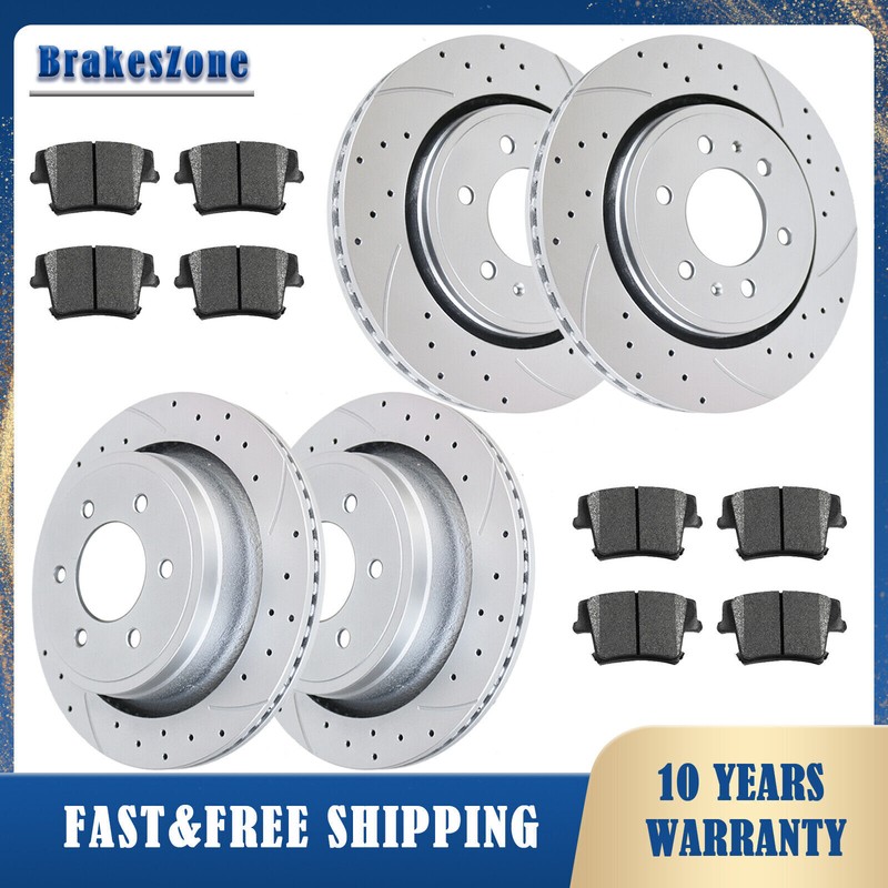 Front Rear Brakes Rotors Pads fit for Ford F-150 12-20 Manual Parking Brakes