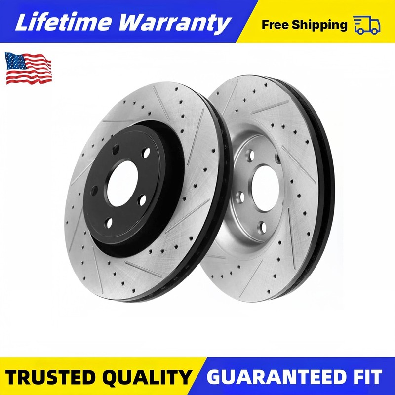 12.01 inchFront Drilled Slotted Brake Rotors for Isuzu 2003 -2005 Ascender