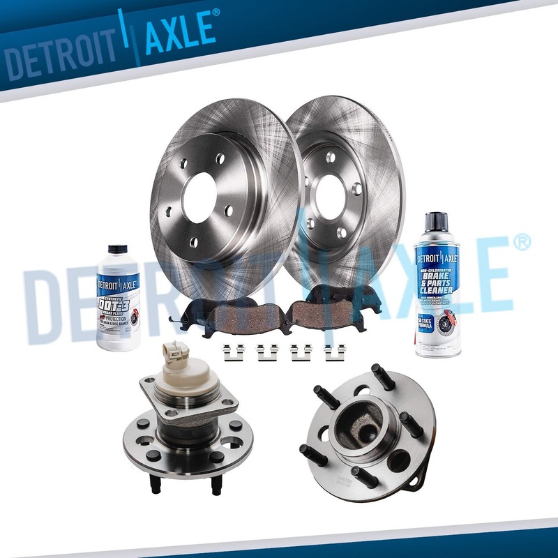 FWD Rear Wheel Bearing Brake Rotors and Pads for 2005 Uplander Terraza Montana