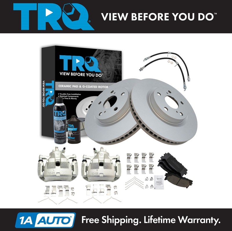TRQ Brake Pad & Rotor Kit Ceramic Premium G-Coated Fits Lexus Toyota