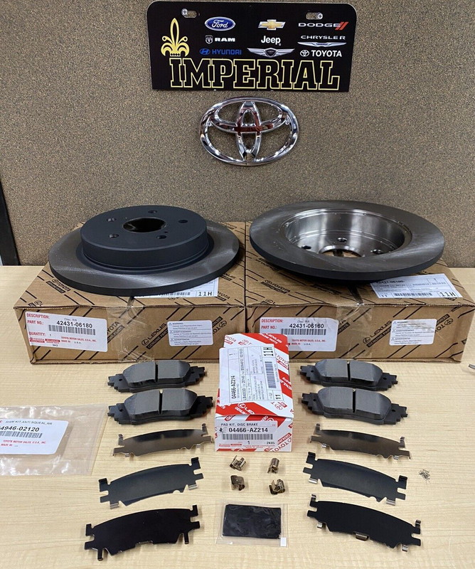 2018-2021 TOYOTA CAMRY XLE, XSE OEM NEW REAR BRAKE KIT ROTORS TCMC PADS & SHIMS