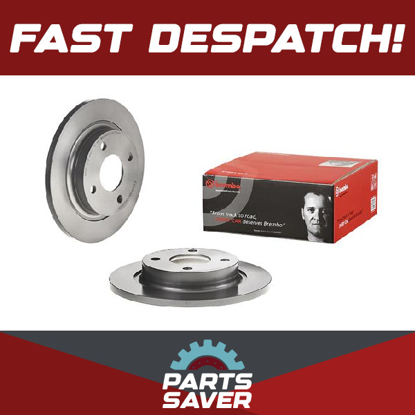 2x Brake Discs Pair Solid fits FORD FIESTA 1.5D Rear 2017 on 253mm Set Brembo