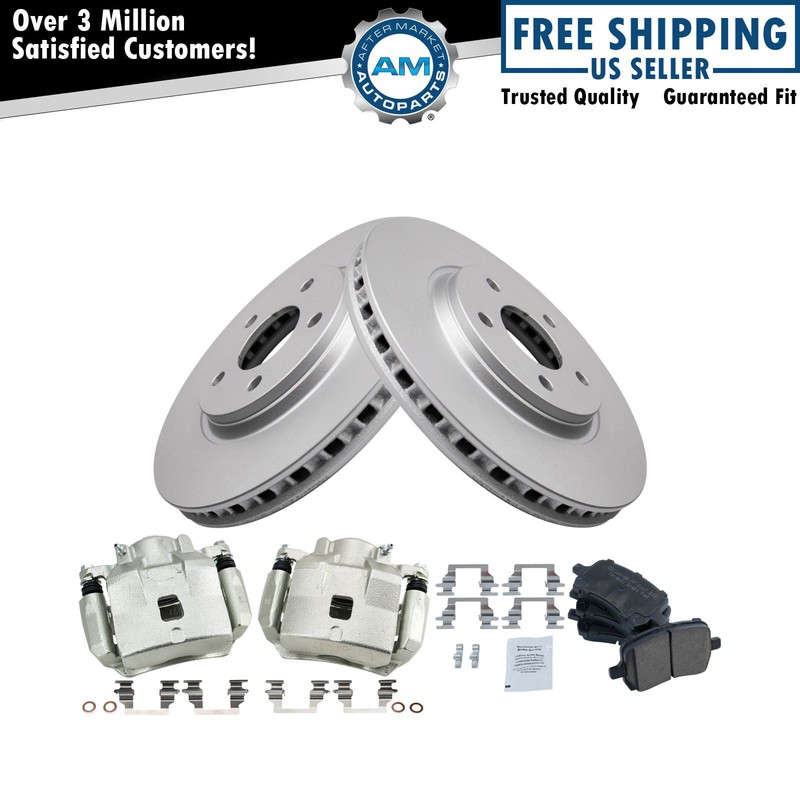 Front Brake Calipers Ceramic Pads Rotors for 05-07 Cobalt 08-10 HHR G5 Ion