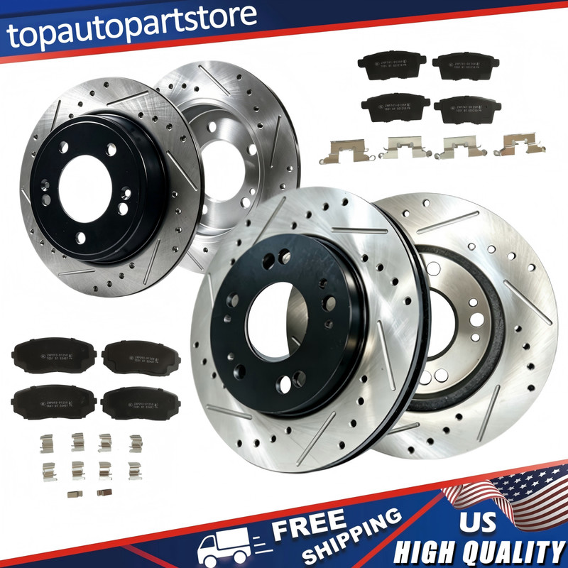 320mm Front Rear Drilled Brake Rotors Ceramic Pads for MAZDA CX-9 2012 2013 2014
