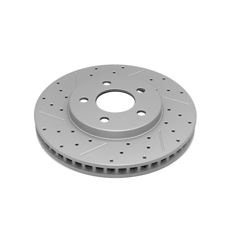 Front Drilled Disc Rotors & Ceramic Brake Pads For Ford Mustang Base 2005-2010 gallery