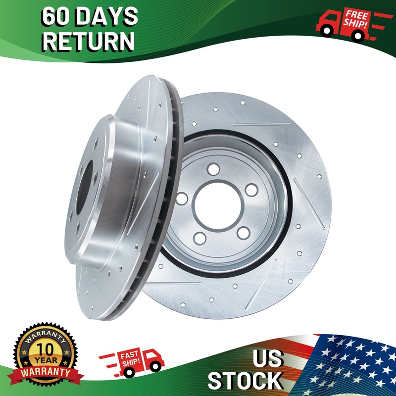 REAR Drilled Slotted Brake Rotors for 300 Dodge Challenger Charger 2009 – 2023