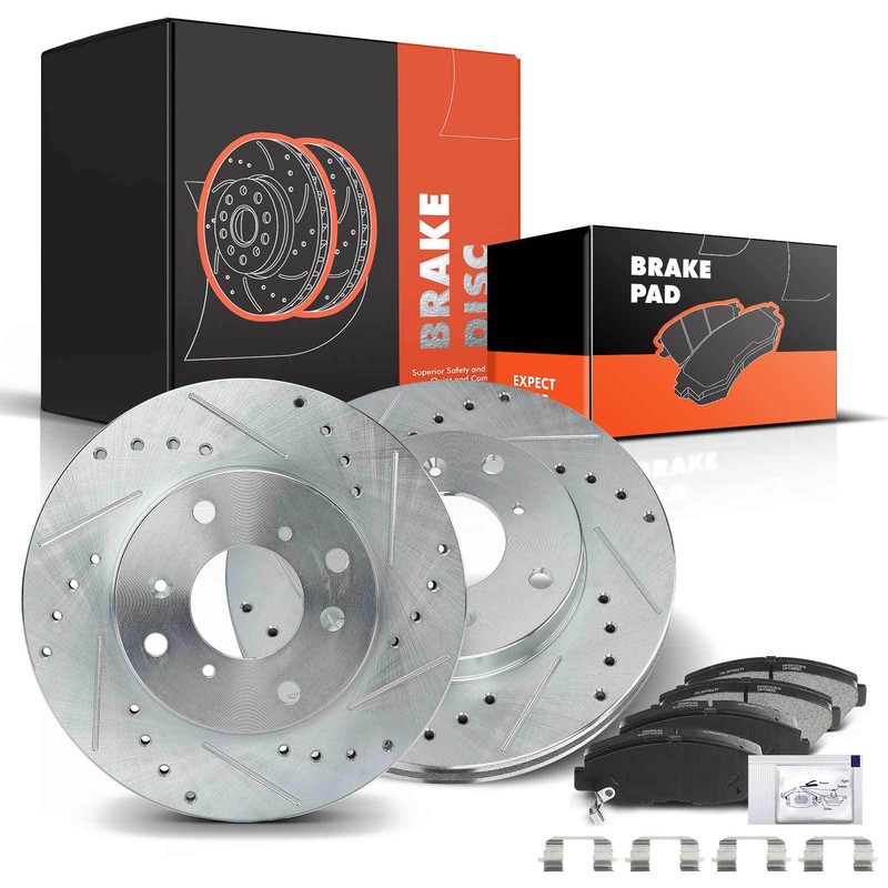 Front Drilled Rotors & Ceramic Brake Pads for Honda Accord 1998-2002 2.3L Sedan