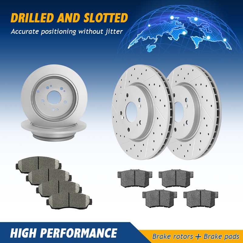 Front & Rear Brake Rotors & Ceramic Pads For Acura RDX 2007 – 2016 Honda CR-V