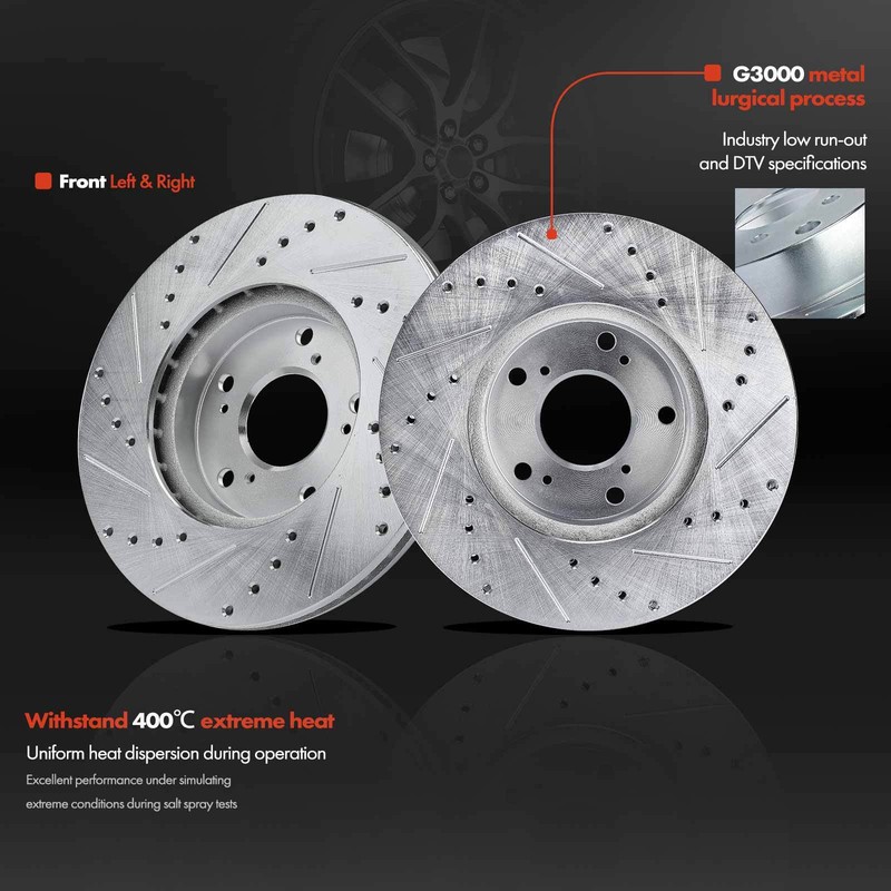 Front Drilled Rotor & Ceramic Brake Pads for Honda Accord 2003-2017 Civic 13-18 gallery